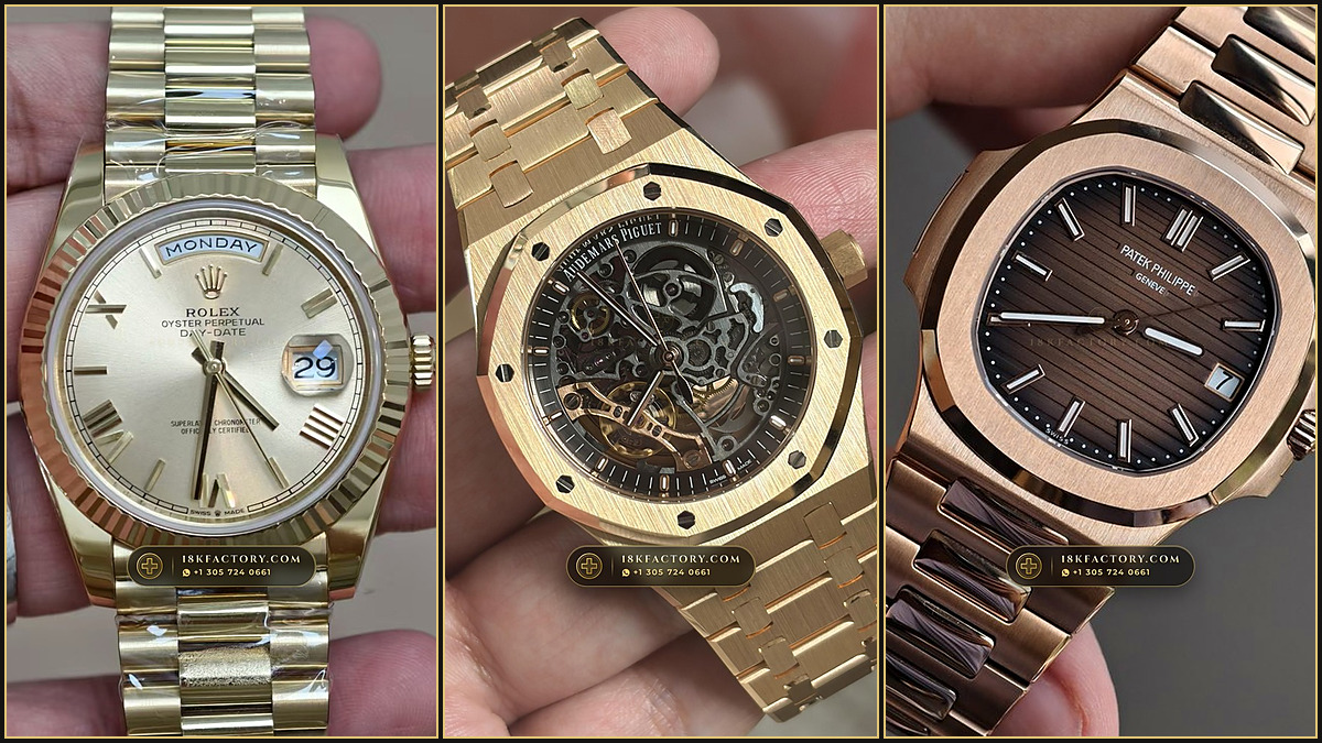 Solid 18K rose gold integrated-bracelet luxury watch weighed inside a glass-shielded Mettler-Toledo laboratory analytical balance