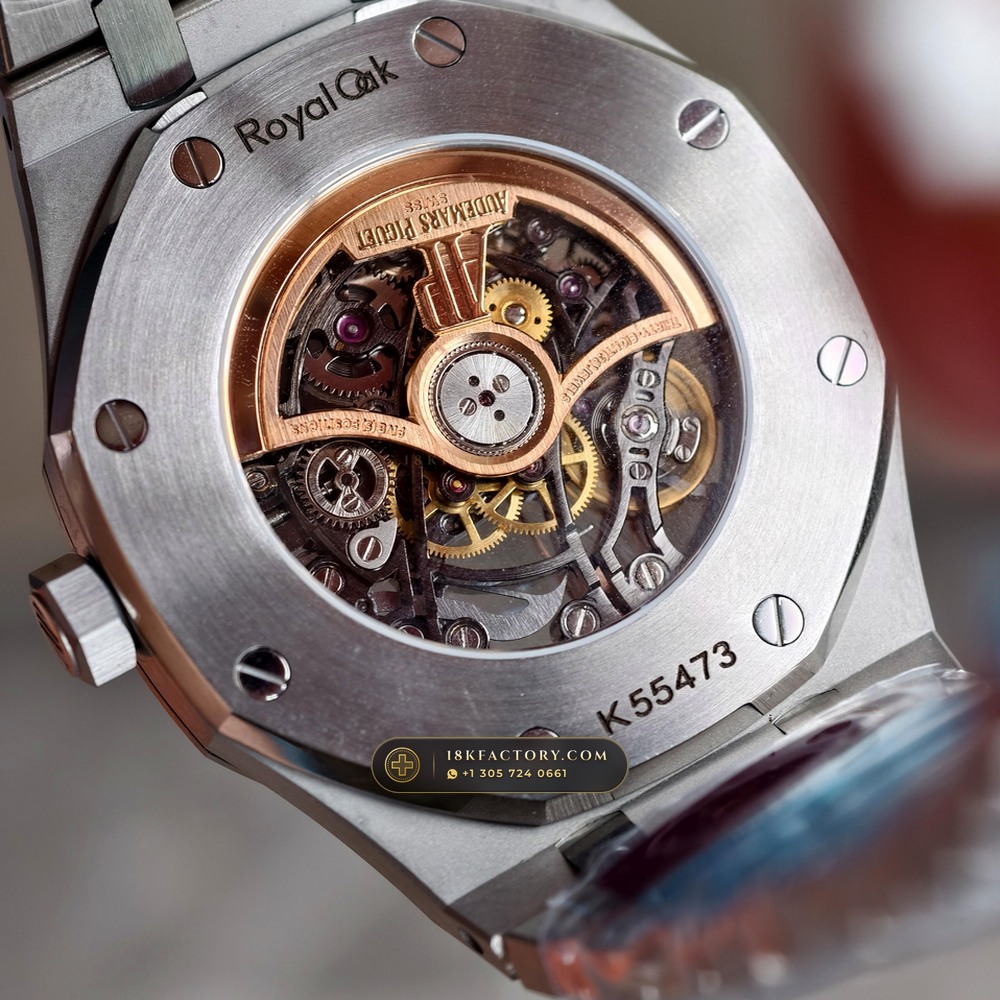 Audemars Piguet Royal Oak Double Balance Wheel Openworked 41mm 5-Axis CNC Case Ref. 15407ST.OO.1220ST.01 — XRF Certified Edition — Studio Gallery Plate VIII in 904L Stainless Steel Custom Architecture (162.0g Verified Mass, Audemars Piguet Cal. 3132 Dual-Balance Openworked)