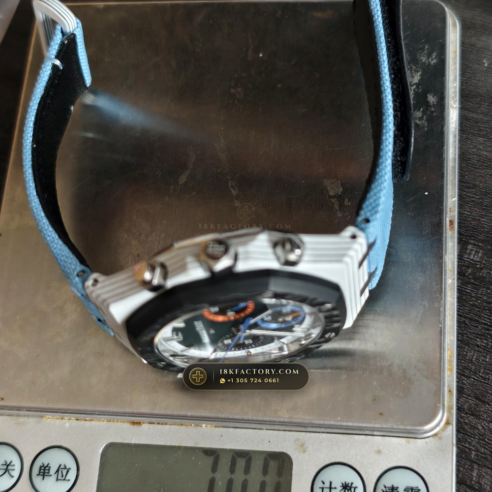 Audemars Piguet Royal Oak Selfwinding Chronograph 41mm DiW Carbon Racer Edition 5-Axis CNC Case Ref. 26240 — XRF Certified Edition — Studio Gallery Plate X in Forged Carbon TPT & Titanium (65.9g Verified Mass, Audemars Piguet Cal. 4401 Flyback Chronograph)