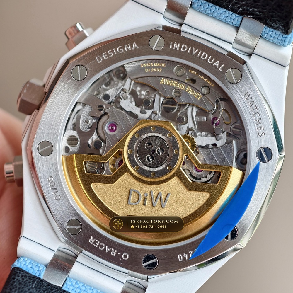 Audemars Piguet Royal Oak Selfwinding Chronograph 41mm DiW Carbon Racer Edition 5-Axis CNC Case Ref. 26240 — XRF Certified Edition — Studio Gallery Plate VII in Forged Carbon TPT & Titanium (65.9g Verified Mass, Audemars Piguet Cal. 4401 Flyback Chronograph)