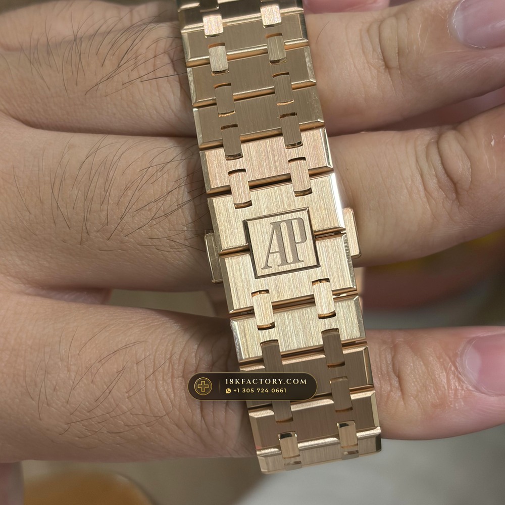 Audemars Piguet Royal Oak Double Balance Wheel Openworked 41mm 18K Rose Gold Ref. 15407OR.OO.1220OR.01 — XRF Certified Edition — Studio Gallery Plate X in 18K Rose Gold Au750 (224.8g Verified Mass, Audemars Piguet Cal. 3132 Dual-Balance Openworked)