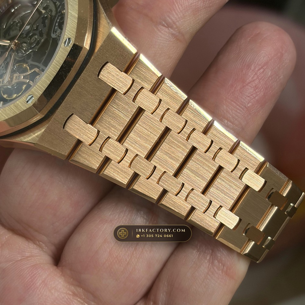 Audemars Piguet Royal Oak Double Balance Wheel Openworked 41mm 18K Rose Gold Ref. 15407OR.OO.1220OR.01 — XRF Certified Edition — Studio Gallery Plate VIII in 18K Rose Gold Au750 (224.8g Verified Mass, Audemars Piguet Cal. 3132 Dual-Balance Openworked)