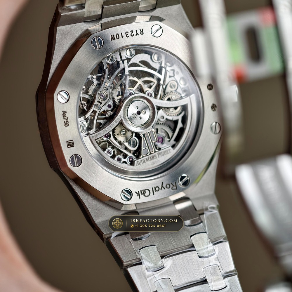 Audemars Piguet Royal Oak Double Balance Wheel Openworked 37mm 18K White Gold Ref. 15467BC.OO.1256BC.01 — XRF Certified Edition — Studio Gallery Plate VII in 18K White Gold Au750 (184.3g Verified Mass, Audemars Piguet Cal. 3132 Dual-Balance Openworked)