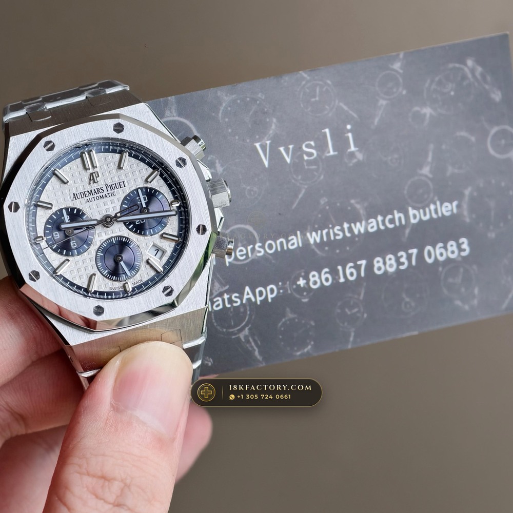 Audemars Piguet Royal Oak Selfwinding Chronograph 38mm Ref. 26315ST — XRF Certified Edition — Studio Gallery Plate VIII in 904L Stainless Steel Custom Architecture (146.2g Verified Mass, Audemars Piguet Cal. 2385 Column-Wheel Chronograph)