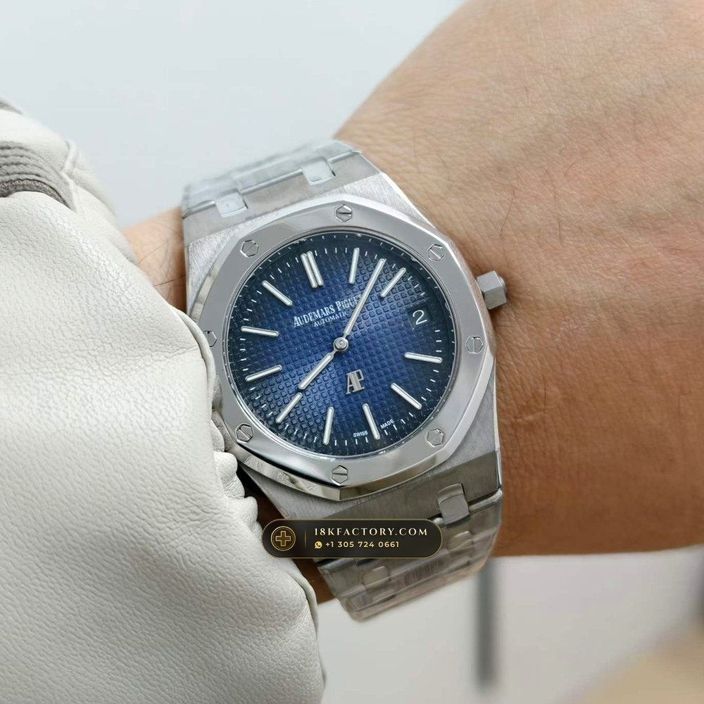 Audemars Piguet Royal Oak Jumbo Extra-Thin 39mm Ref. 15202IP — XRF Certified Edition — Studio Gallery Plate IX in Grade 5 Titanium Monobloc (94.4g Verified Mass, Audemars Piguet Cal. 2121 Ultra-Thin)