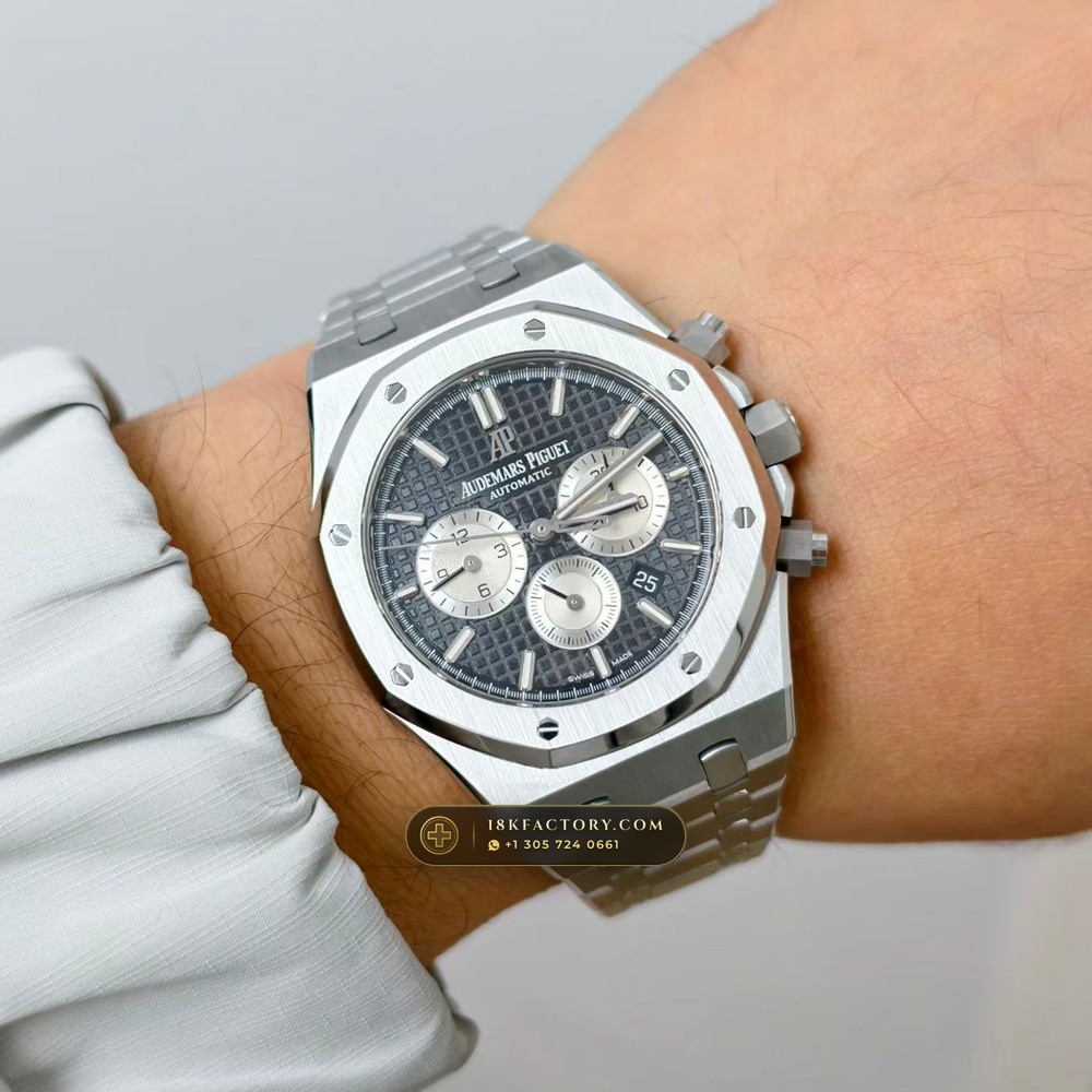 Audemars Piguet Royal Oak Selfwinding Chronograph 41mm Geneva Atelier Spec Ref. 26331ST — XRF Certified Edition — Studio Gallery Plate VII in 904L Stainless Steel Custom Architecture (180.4g Verified Mass, Audemars Piguet Cal. 2385 Column-Wheel Chronograph)