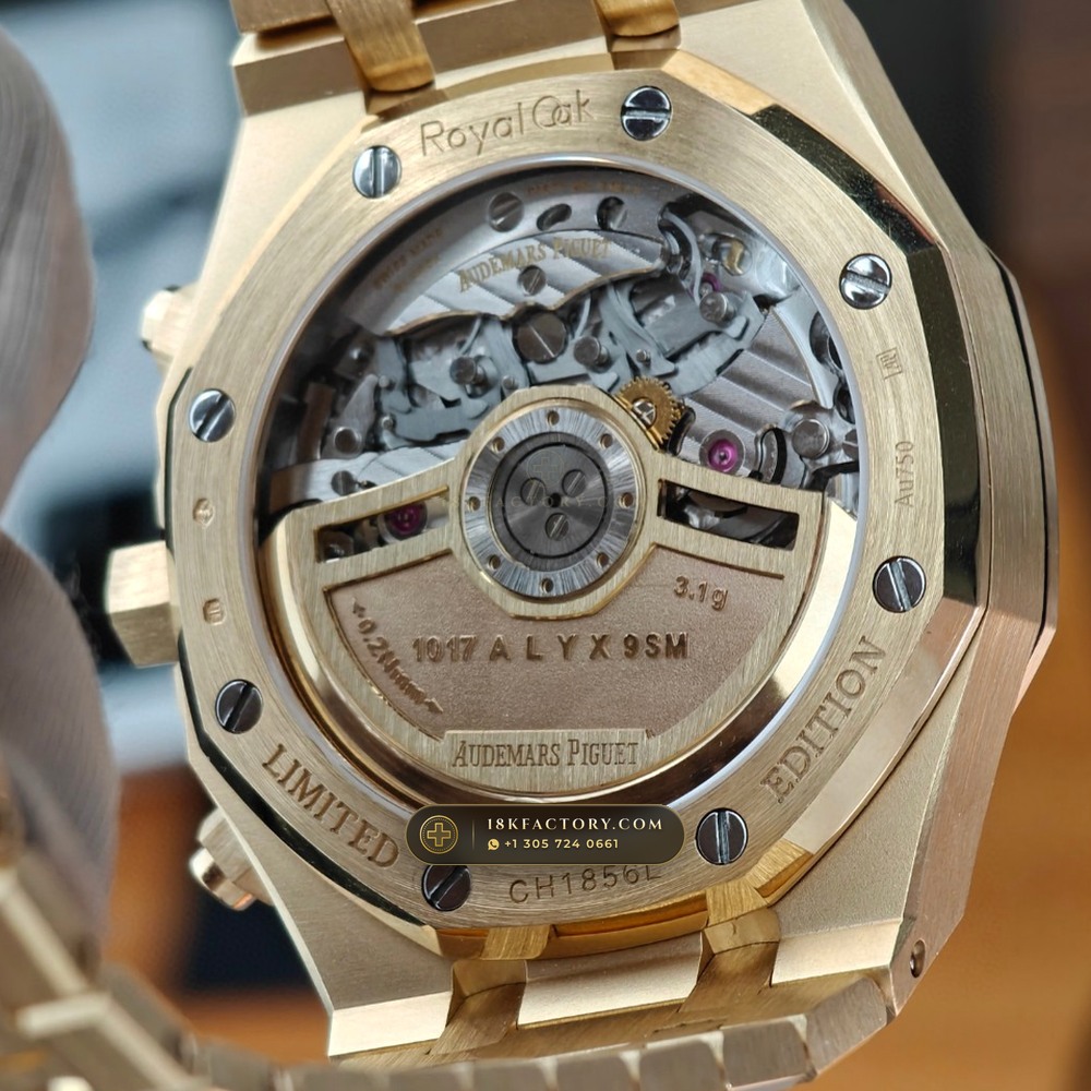Audemars Piguet Royal Oak Selfwinding Chronograph 41mm 18K Yellow Gold Ref. 26240BA.OO.1320BA.01 — XRF Certified Edition — Studio Gallery Plate VIII in 18K Yellow Gold Au750 (246.0g Verified Mass, Audemars Piguet Cal. 4401 Flyback Chronograph)