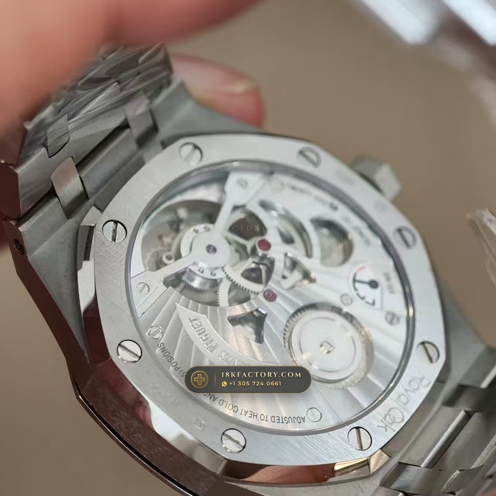 Audemars Piguet Royal Oak Selfwinding Flying Tourbillon 41mm Tiffany Blue Dial Ref. 26735ST.OO.1320ST.02 — XRF Certified Edition — Studio Gallery Plate VII in 904L Stainless Steel Custom Architecture (159.5g Verified Mass, Audemars Piguet Cal. 2950 Flying Tourbillon)