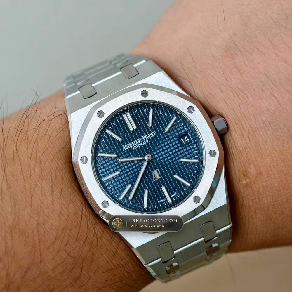 Audemars Piguet Royal Oak Jumbo Extra-Thin 39mm Hand-Chamfered Bevel Spec Ref. 15202ST — XRF Certified Edition — Studio Gallery Plate VIII in 904L Stainless Steel Custom Architecture (103.7g Verified Mass, Audemars Piguet Cal. 2121 Ultra-Thin)