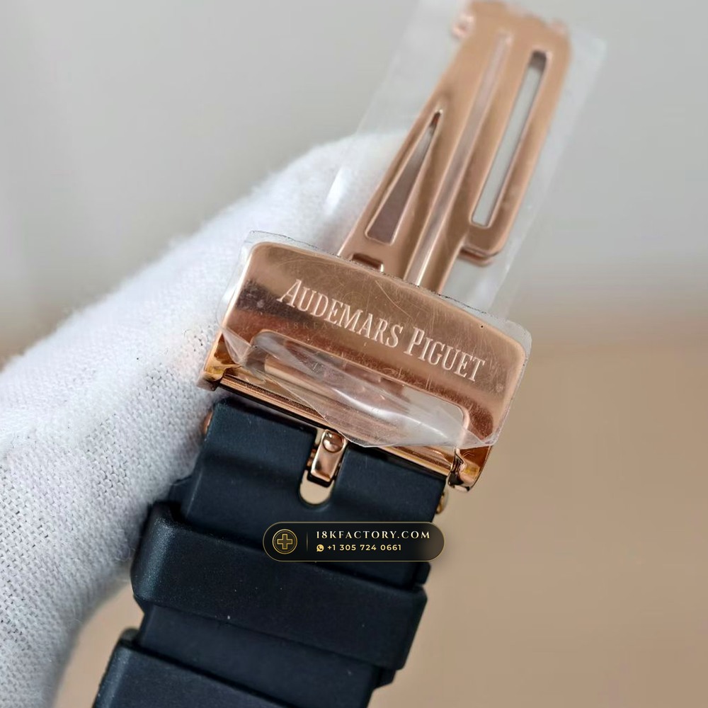 Audemars Piguet Royal Oak Selfwinding 41mm 18K Rose Gold Custom Tapestry Dial Deep Crystal Optics Ref. 15500OR.OO.D002CR.01 — XRF Certified Edition — Studio Gallery Plate VIII in 18K Rose Gold Au750 (138.1g Verified Mass, Audemars Piguet Cal. 4302 - 70h Power Reserve)