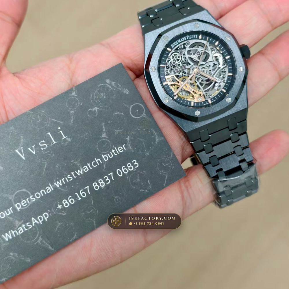 Audemars Piguet Royal Oak Double Balance Wheel Openworked 41mm Ref. 15416CE — XRF Certified Edition — Studio Gallery Plate X in High-Tech Ceramic & Titanium (135.4g Verified Mass, Audemars Piguet Cal. 3132 Dual-Balance Openworked)