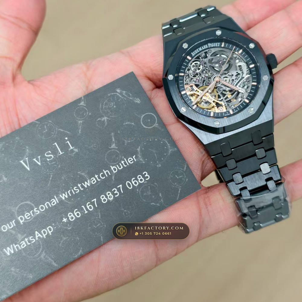 Audemars Piguet Royal Oak Double Balance Wheel Openworked 41mm Ref. 15416CE — XRF Certified Edition — Studio Gallery Plate XI in High-Tech Ceramic & Titanium (135.4g Verified Mass, Audemars Piguet Cal. 3132 Dual-Balance Openworked)