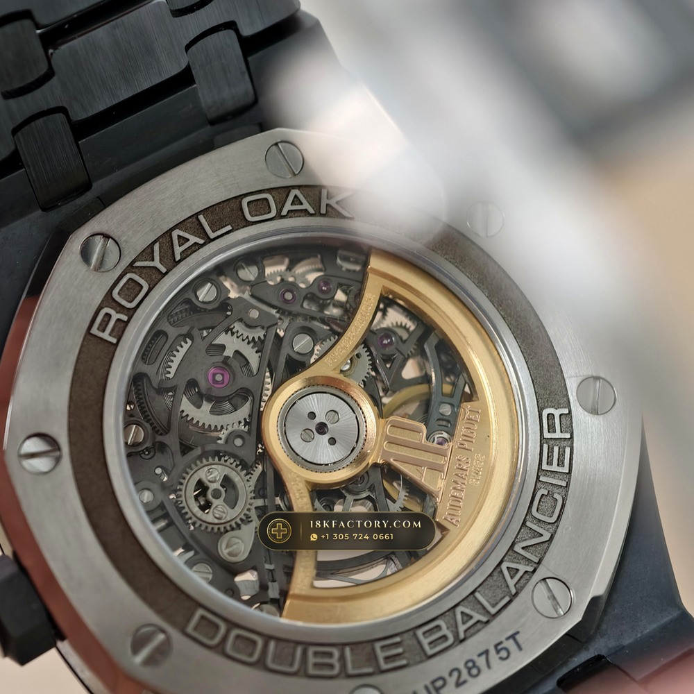 Audemars Piguet Royal Oak Double Balance Wheel Openworked 41mm Ref. 15416CE — XRF Certified Edition — Studio Gallery Plate VII in High-Tech Ceramic & Titanium (135.4g Verified Mass, Audemars Piguet Cal. 3132 Dual-Balance Openworked)