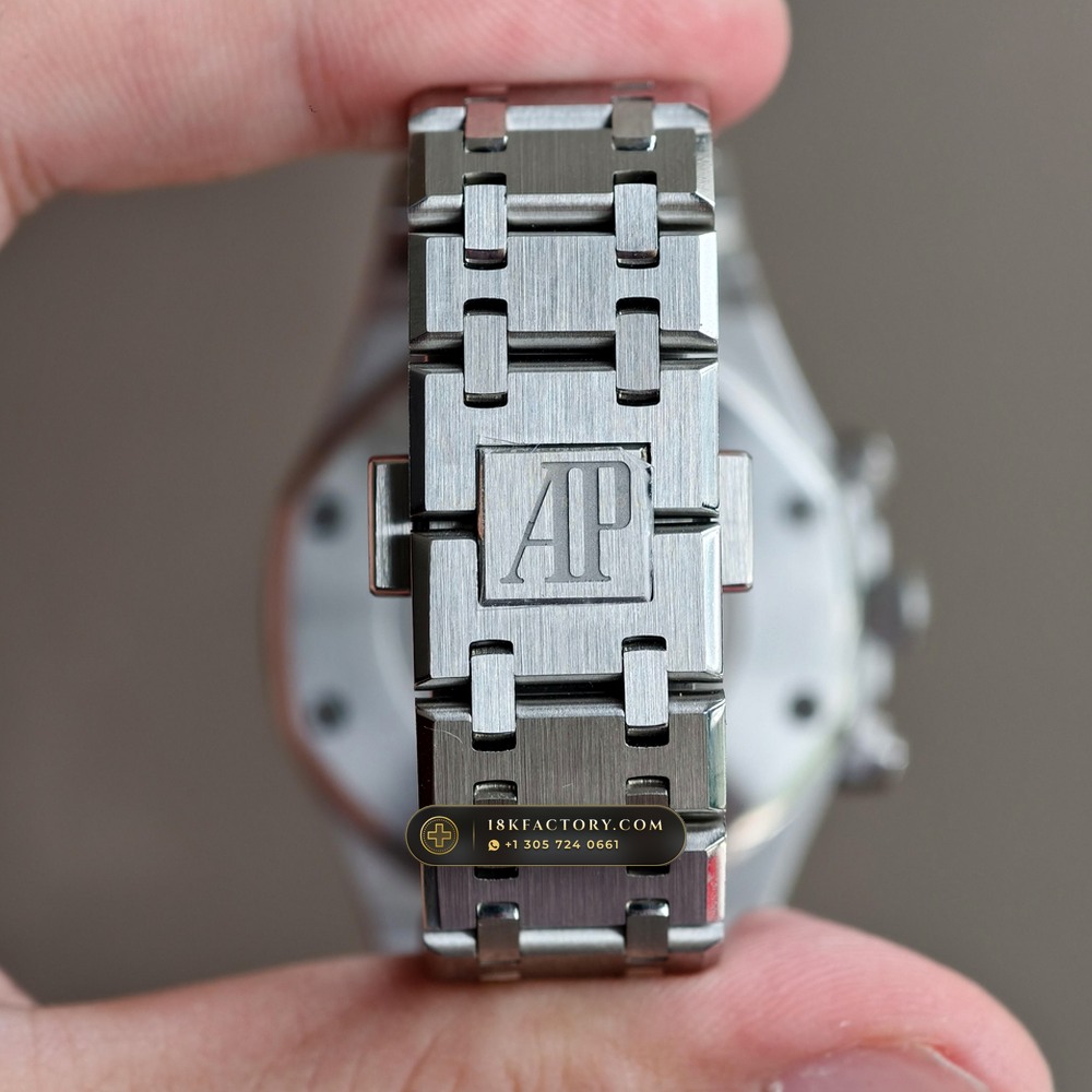 Audemars Piguet Royal Oak Selfwinding Chronograph 38mm Sunburst Rhodium / Slate Grey Dial Ref. 26315ST.OO.1256ST.02 — XRF Certified Edition — Studio Gallery Plate VIII in 904L Stainless Steel Custom Architecture (146.1g Verified Mass, Audemars Piguet Cal. 2385 Column-Wheel Chronograph)