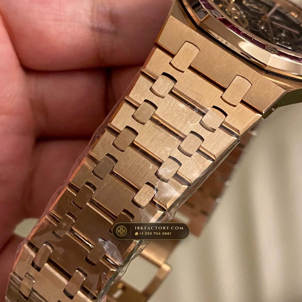 Audemars Piguet Royal Oak Double Balance Wheel Openworked 41mm 18K Rose Gold Ref. 15407OR — XRF Certified Edition — Studio Gallery Plate VIII in 18K Rose Gold Au750 (224.7g Verified Mass, Audemars Piguet Cal. 3132 Dual-Balance Openworked)