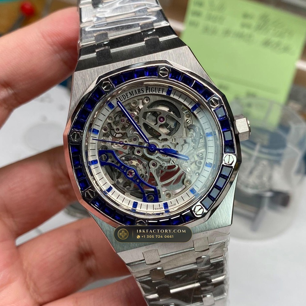 Audemars Piguet Royal Oak Double Balance Wheel Openworked 41mm 18K White Gold Ref. 15412BC.SS.1220BC.02 — XRF Certified Edition — Studio Gallery Plate VIII in 18K White Gold Au750 (224.6g Verified Mass, Audemars Piguet Cal. 3132 Dual-Balance Openworked)