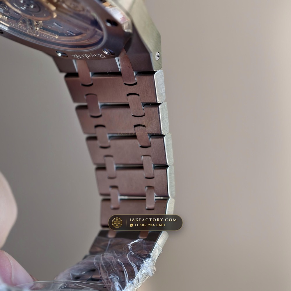 Audemars Piguet Royal Oak Selfwinding 41mm Custom Tapestry Dial Deep Crystal Optics Ref. 15510ST — XRF Certified Edition — Studio Gallery Plate IX in 904L Stainless Steel Custom Architecture (166.4g Verified Mass, Audemars Piguet Cal. 4302 - 70h Power Reserve)