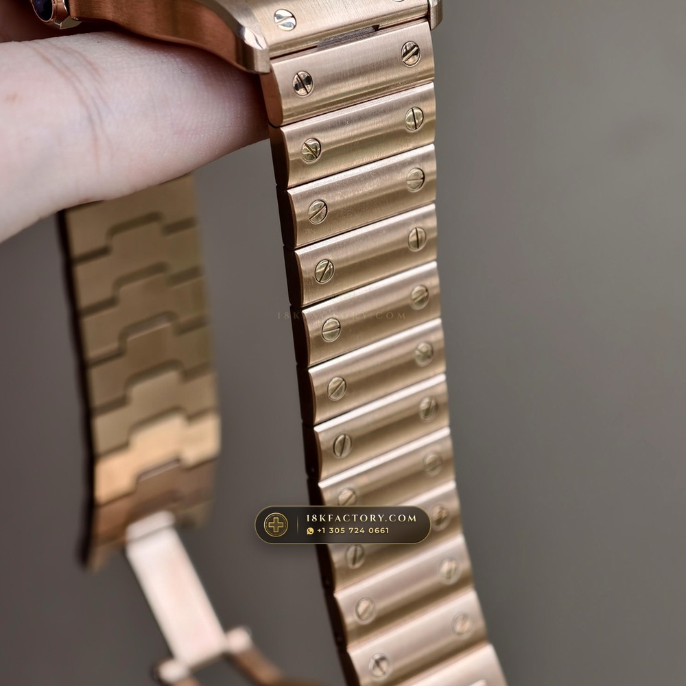 Cartier Santos de Cartier Large Full 18K Rose Gold Ref. WGSA0028 — XRF Certified Edition — Studio Gallery Plate VIII in 18K Rose Gold Au750 (178.1g Verified Mass, Cartier Manufacture Cal. 1847 MC / Skeleton Cal. 9611 MC)