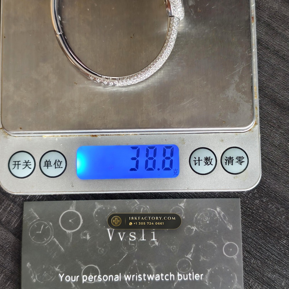 Cartier Baignoire Allongee High Jewelry Diamond Pave 18K White Gold Ref. HPI01773 — XRF Certified Edition — Studio Gallery Plate VIII in 18K White Gold Au750 (62.7g Verified Mass, Cartier Precision Horological Movement)