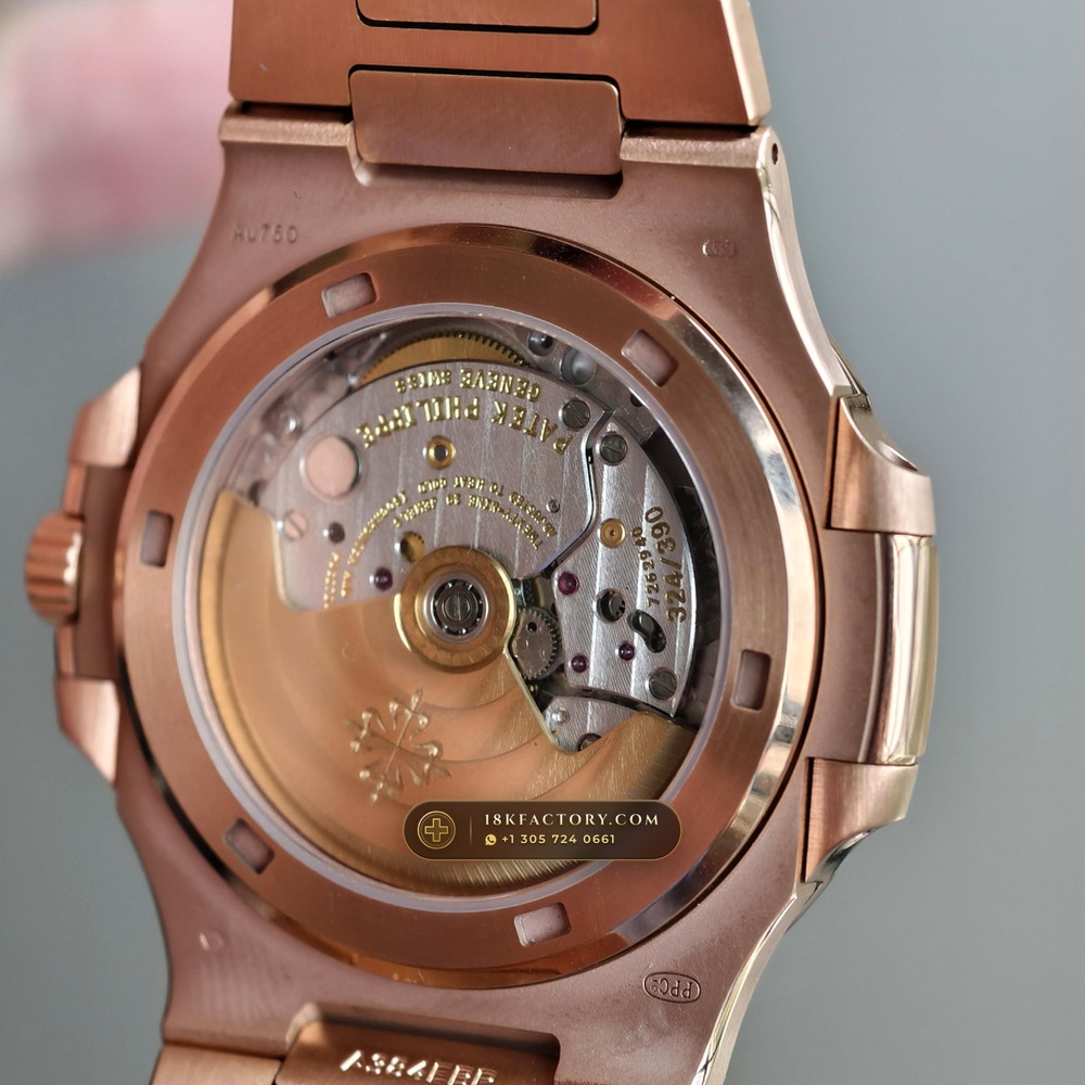 Patek Philippe Nautilus 40mm Graduated Chocolate Brown Dial 18K Rose Gold Ref. 5711/1R-001 — XRF Certified Edition — Studio Gallery Plate VII in 18K Rose Gold Au750 (186.5g Verified Mass, Patek Philippe Cal. 26-330 S C / Cal. 324 S C - 21K Gold Rotor)