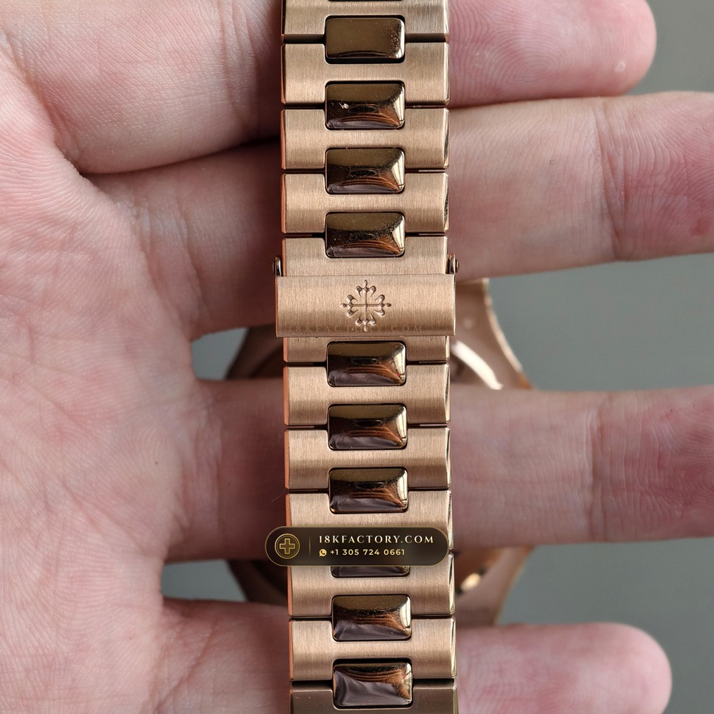 Patek Philippe Nautilus 40mm Graduated Chocolate Brown Dial 18K Rose Gold Ref. 5711/1R-001 — XRF Certified Edition — Studio Gallery Plate IX in 18K Rose Gold Au750 (186.5g Verified Mass, Patek Philippe Cal. 26-330 S C / Cal. 324 S C - 21K Gold Rotor)