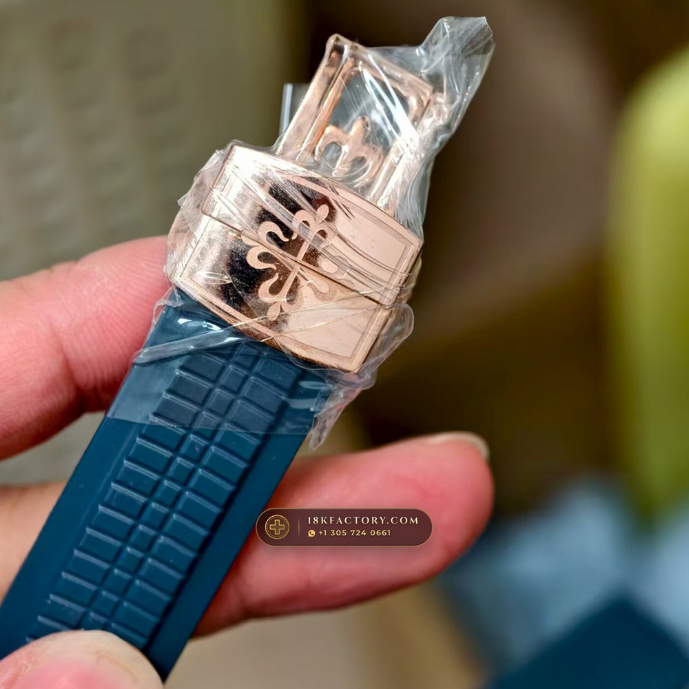 Patek Philippe Aquanaut Luce Annual Calendar 18K Rose Gold Hand-Chamfered Bevel Spec Ref. 5261R — XRF Certified Edition — Studio Gallery Plate VII in 18K Rose Gold Au750 (104.6g Verified Mass, Patek Philippe Cal. 26-330 S QA LU)