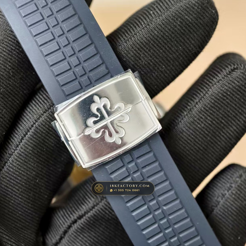 Patek Philippe Aquanaut Jumbo 42.2mm 18K White Gold Hand-Finished Buff Dial 5-Axis CNC Case Ref. 5168G — XRF Certified Edition — Studio Gallery Plate VIII in 18K White Gold Au750 (120.2g Verified Mass, Patek Philippe Cal. 324 S C - 21K Gold Rotor)