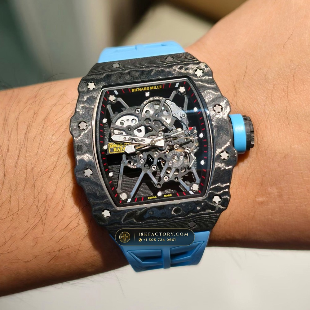 Richard Mille RM 35-01 Rafael Nadal Manual Winding — XRF Certified Edition — Studio Gallery Plate IX in Carbon TPT & Grade 5 Titanium (50.6g Verified Mass, Richard Mille Cal. RMUL3 Grade 5 Titanium Skeleton)
