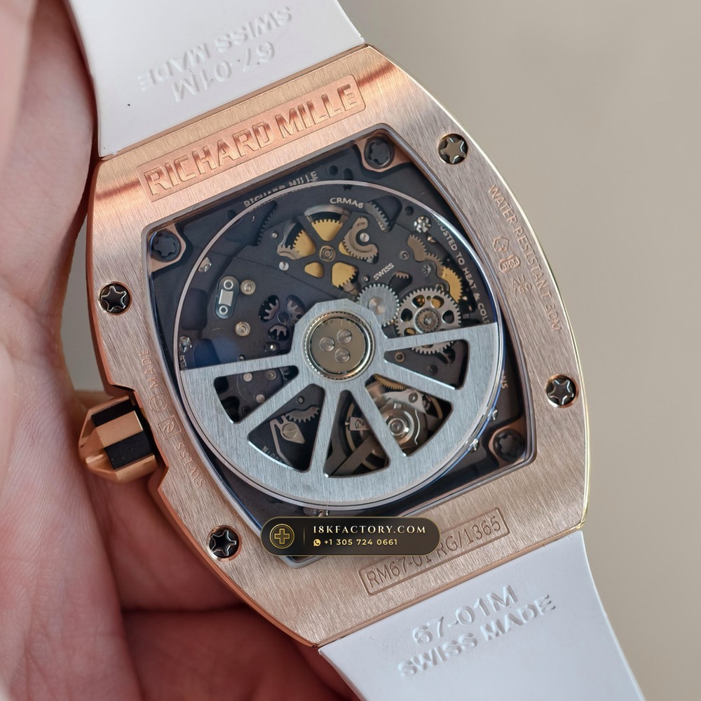 Richard Mille RM 67-01 Automatic Extra-Flat Skeleton 18K Rose Gold — XRF Certified Edition — Studio Gallery Plate VII in 18K Rose Gold Au750 (73.8g Verified Mass, Richard Mille Cal. CRMA6 - Platinum Rotor)