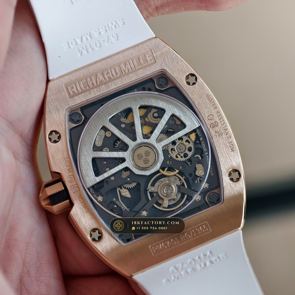 Richard Mille RM 67-01 Automatic Extra-Flat Skeleton 18K Rose Gold — XRF Certified Edition — Studio Gallery Plate VIII in 18K Rose Gold Au750 (73.8g Verified Mass, Richard Mille Cal. CRMA6 - Platinum Rotor)