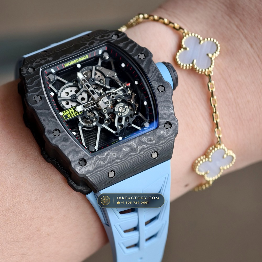 Richard Mille RM 35-01 Rafael Nadal Manual Winding Geneva Atelier Spec — XRF Certified Edition — Studio Gallery Plate VII in Carbon TPT & Grade 5 Titanium (50.1g Verified Mass, Richard Mille Cal. RMUL3 Grade 5 Titanium Skeleton)