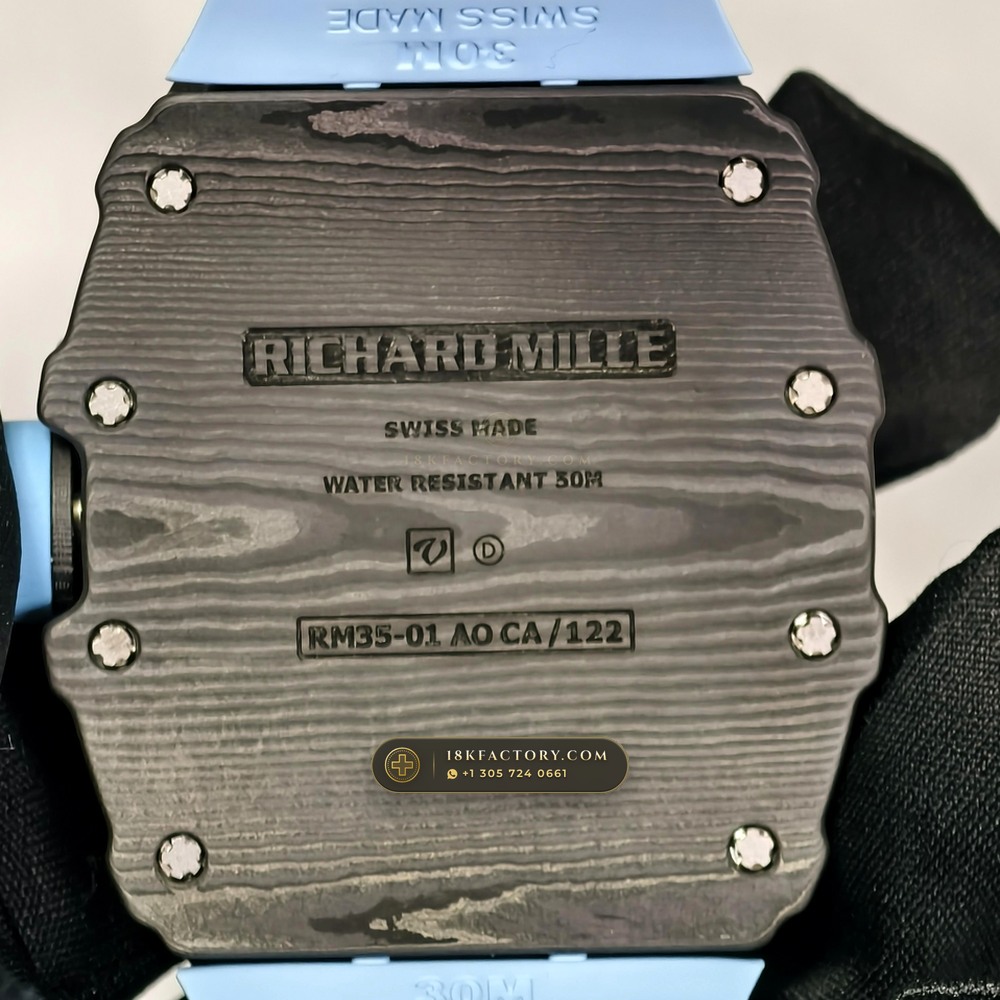 Richard Mille RM 35-01 Rafael Nadal Manual Winding Chronometer Regulated Spec — XRF Certified Edition — Studio Gallery Plate VII in Carbon TPT & Grade 5 Titanium (50.1g Verified Mass, Richard Mille Cal. RMUL3 Grade 5 Titanium Skeleton)