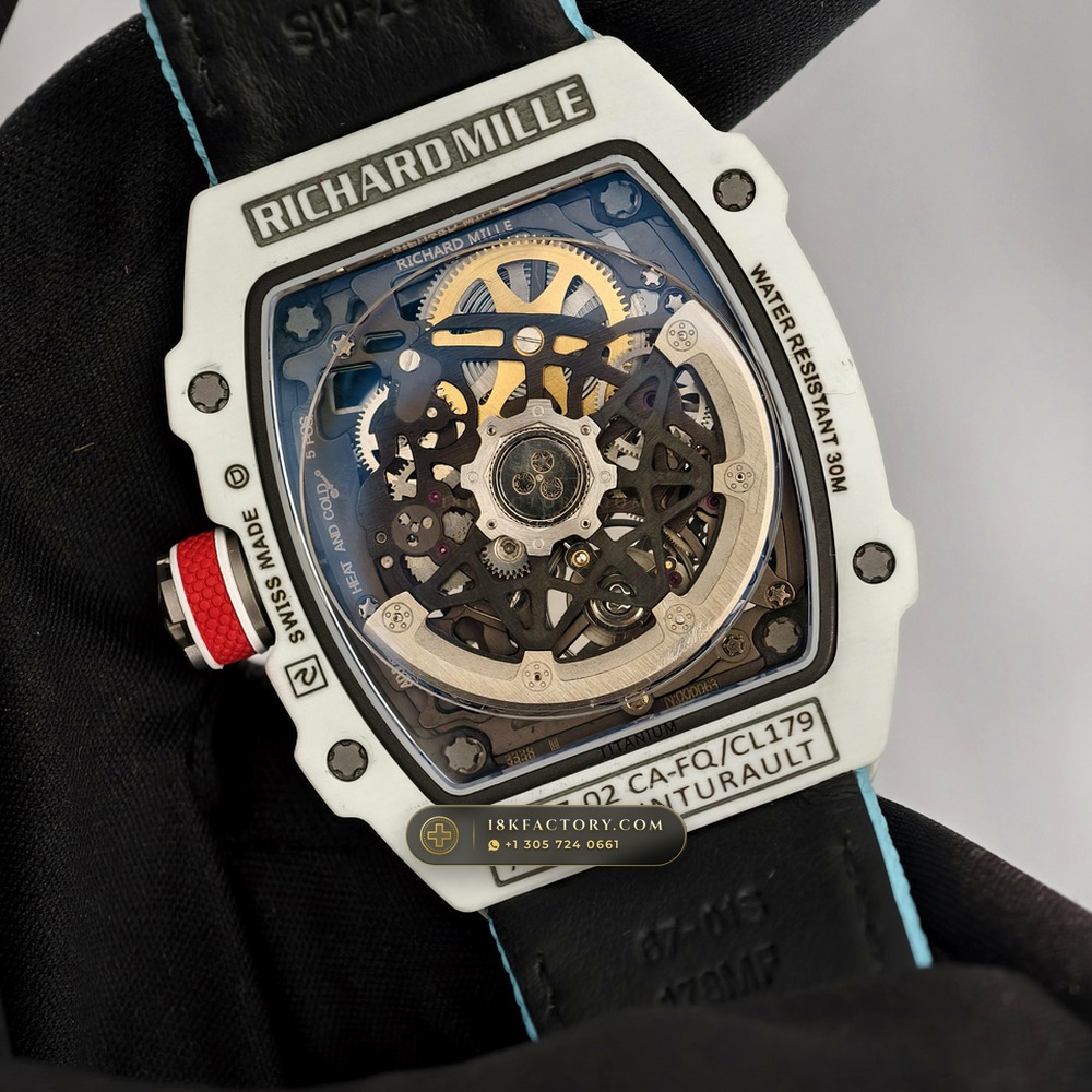 Richard Mille RM 67-02 Automatic Extra-Flat Alexis Pinturault White Quartz TPT — XRF Certified Edition — Studio Gallery Plate VII in Carbon TPT & Grade 5 Titanium (33.4g Verified Mass, Richard Mille Cal. CRMA7 Skeletonized Titanium)