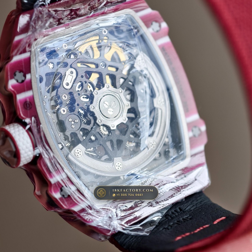 Richard Mille RM 67-02 Automatic Extra-Flat Mutaz Barshim Crimson Quartz TPT — XRF Certified Edition — Studio Gallery Plate VII in Carbon TPT & Grade 5 Titanium (33.6g Verified Mass, Richard Mille Cal. CRMA7 Skeletonized Titanium)