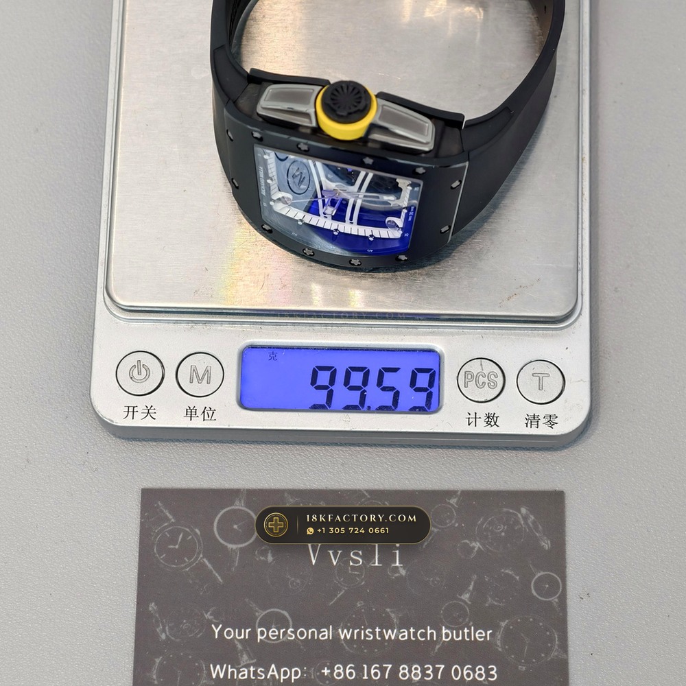 Richard Mille RM 61-01 Yohan Blake Asymmetric Sapphire Caseback Spec — XRF Certified Edition — Studio Gallery Plate VIII in Carbon TPT & Grade 5 Titanium (55.4g Verified Mass, Richard Mille Cal. RMUL2 Free-Sprung Skeleton)