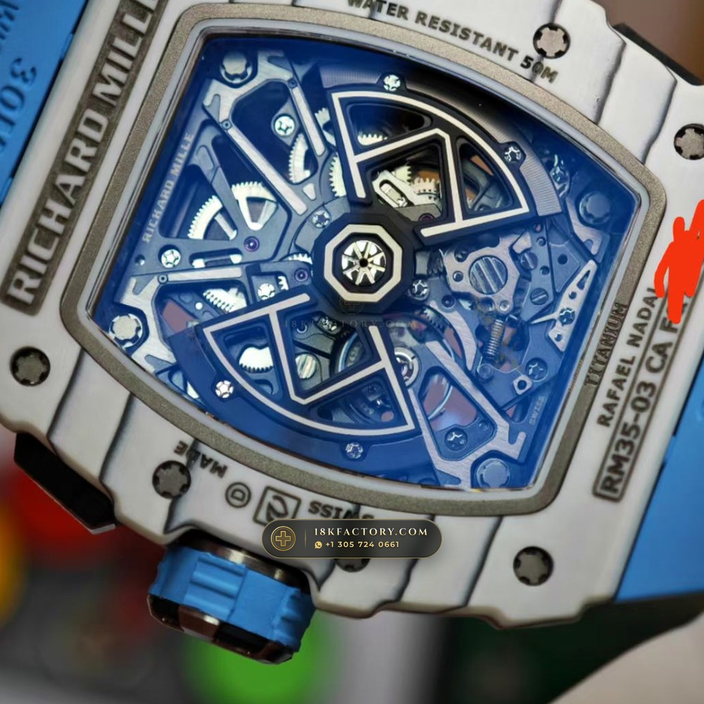 Richard Mille RM 35-03 Automatic Rafael Nadal Chronometer Regulated Spec — XRF Certified Edition — Studio Gallery Plate VII in Carbon TPT & Grade 5 Titanium (50.1g Verified Mass, Richard Mille Cal. RMAL2 Butterfly Split-Rotor)