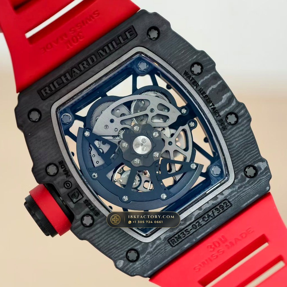 Richard Mille RM 35-02 Rafael Nadal Automatic 5-Axis CNC Case — XRF Certified Edition — Studio Gallery Plate VII in Carbon TPT & Grade 5 Titanium (50.3g Verified Mass, Richard Mille Cal. RMAL1 Variable-Geometry Rotor)