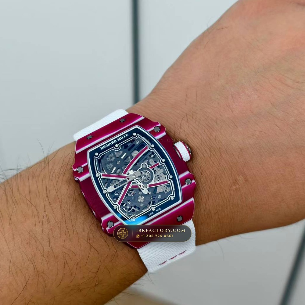 Richard Mille RM 67-02 Automatic Extra-Flat Mutaz Barshim Crimson Quartz TPT Hand-Chamfered Bevel Spec — XRF Certified Edition — Studio Gallery Plate VII in Carbon TPT & Grade 5 Titanium (33.3g Verified Mass, Richard Mille Cal. CRMA7 Skeletonized Titanium)