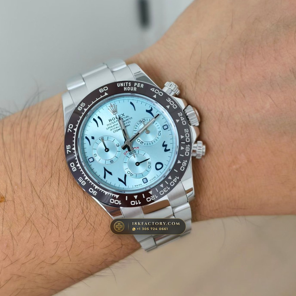 Rolex Cosmograph Daytona 950 Platinum Ref. 116506 — XRF Certified Edition — Studio Gallery Plate IX in 950 Platinum Pt950 (282.1g Verified Mass, Rolex Manufacture Cal. 4130 - 72h Power Reserve)