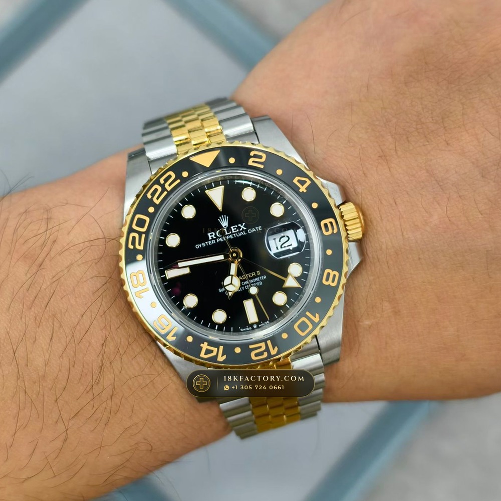 Rolex GMT-Master II Guinness / Zombie Grey & Black Cerachrom Ref. 126713GRNR — XRF Certified Edition — Studio Gallery Plate IX in 18K Gold & 904L Oystersteel Rolesor (172.1g Verified Mass, Rolex Manufacture Cal. 3285 - 70h Power Reserve)