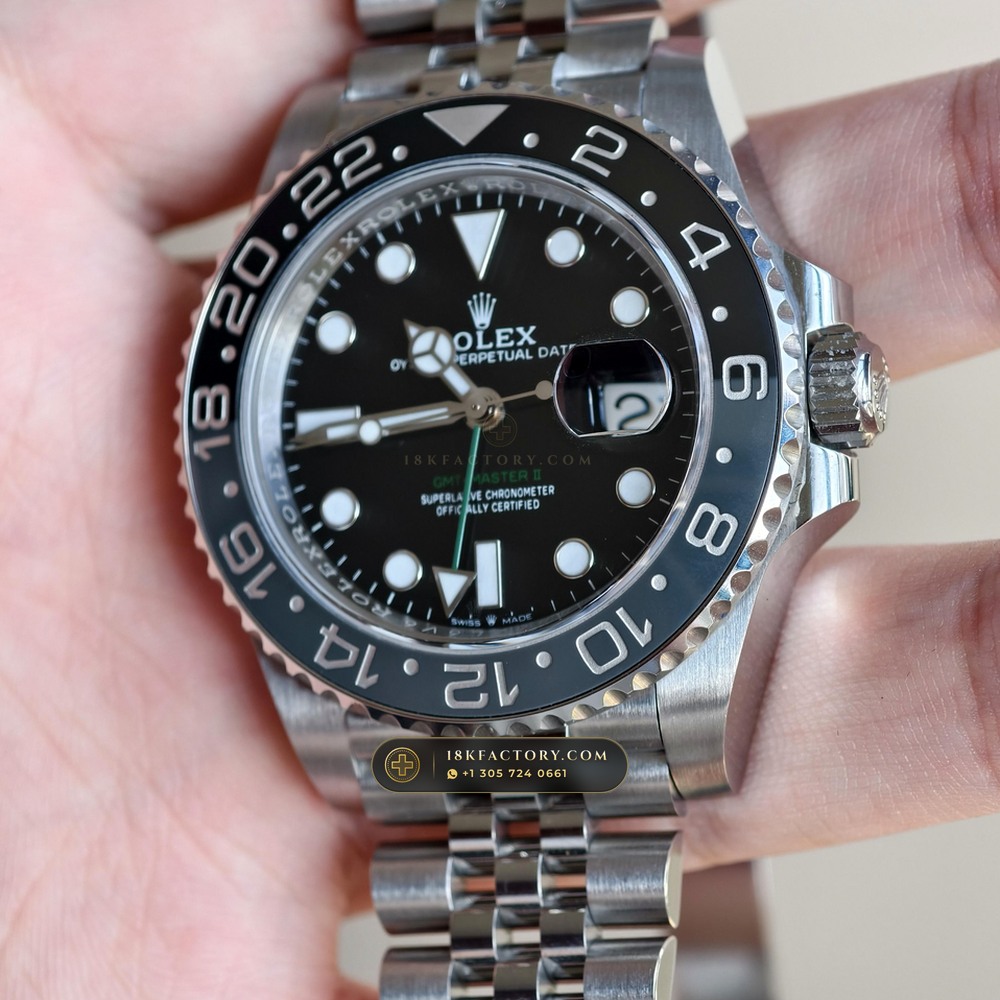 Rolex GMT-Master II Bruce Wayne Grey & Black Cerachrom Ref. 126710GRNR — XRF Certified Edition — Studio Gallery Plate XI in 904L Stainless Steel Custom Architecture (143.6g Verified Mass, Rolex Manufacture Cal. 3285 - 70h Power Reserve)