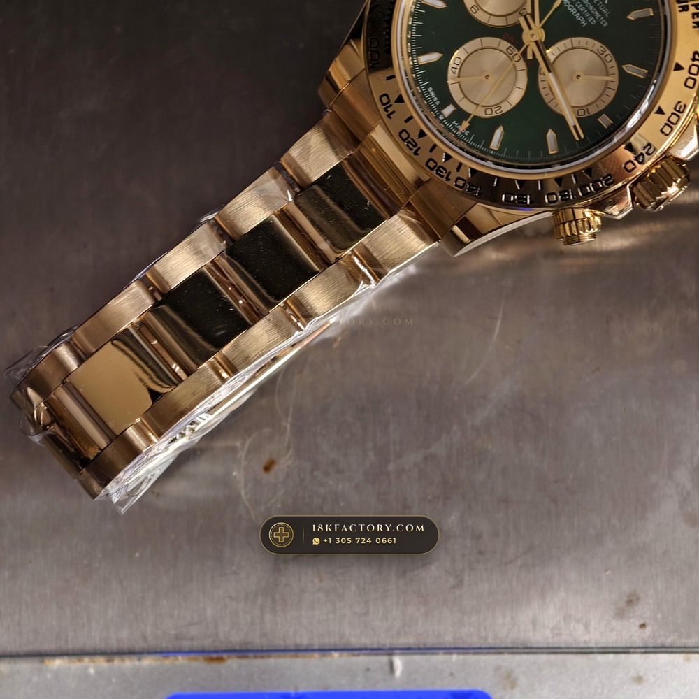 Rolex Cosmograph Daytona John Mayer II Emerald & Gold Dial 18K Yellow Gold Ref. 126508 — XRF Certified Edition — Studio Gallery Plate IX in 18K Yellow Gold Au750 (216.8g Verified Mass, Rolex Manufacture Cal. 4131 - 72h Power Reserve)