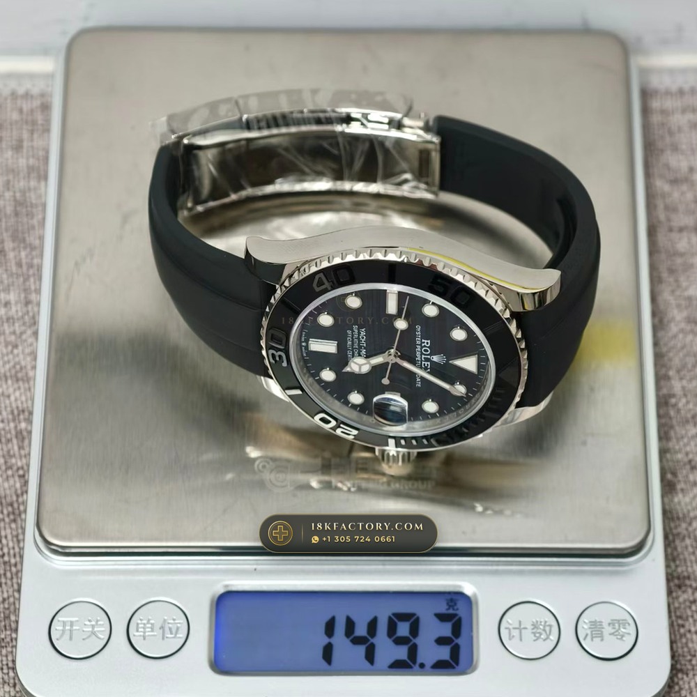 Rolex Yacht-Master 42 Natural Falcon Eye Stone Dial 18K White Gold Ref. 226659 — XRF Certified Edition — Studio Gallery Plate VII in 18K White Gold Au750 (170.2g Verified Mass, Rolex Manufacture Cal. 3235 - 70h Power Reserve)