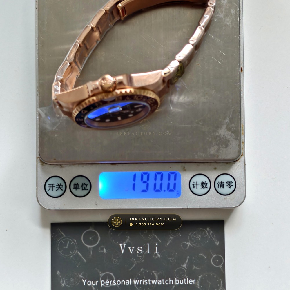 Rolex GMT-Master II 18K Everose Gold Ref. 126715CHNR — XRF Certified Edition — Studio Gallery Plate IX in 18K Rose Gold Au750 (225.5g Verified Mass, Rolex Manufacture Cal. 3285 - 70h Power Reserve)
