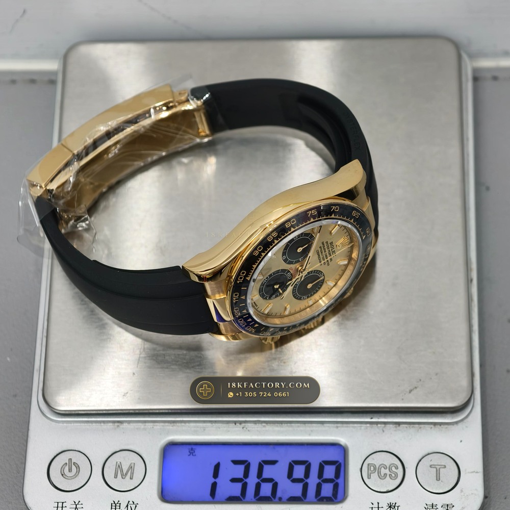 Rolex Cosmograph Daytona 18K Yellow Gold Chronometer Regulated Spec Ref. 126518LN — XRF Certified Edition — Studio Gallery Plate VII in 18K Yellow Gold Au750 (160.9g Verified Mass, Rolex Manufacture Cal. 4131 - 72h Power Reserve)