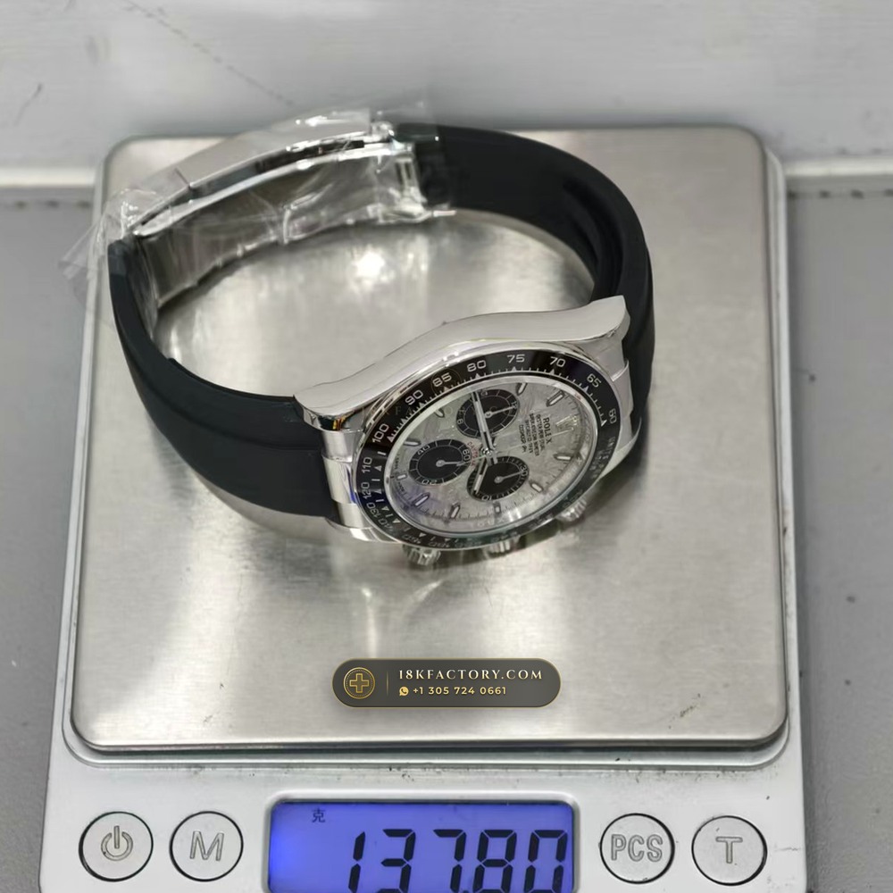 Rolex Cosmograph Daytona Gibeon Meteorite Dial 18K White Gold Geneva Atelier Spec Ref. 126519LN — XRF Certified Edition — Studio Gallery Plate VIII in 18K White Gold Au750 (160.7g Verified Mass, Rolex Manufacture Cal. 4131 - 72h Power Reserve)