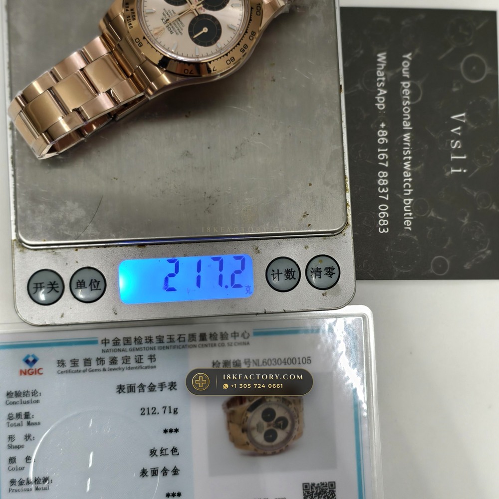 Rolex Cosmograph Daytona 18K Everose Gold Deep Crystal Optics Ref. 126505 — XRF Certified Edition — Studio Gallery Plate IX in 18K Rose Gold Au750 (216.9g Verified Mass, Rolex Manufacture Cal. 4131 - 72h Power Reserve)