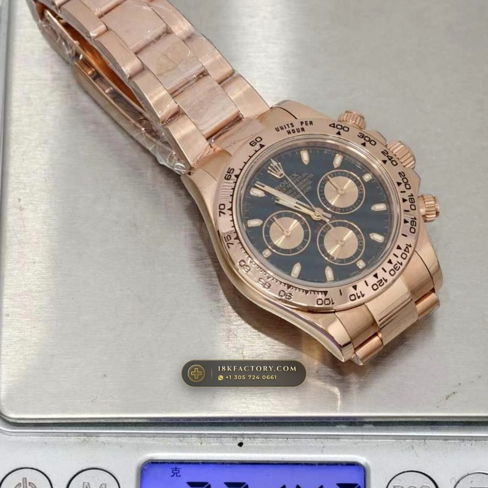 Rolex Cosmograph Daytona 18K Everose Gold Deep Crystal Optics Ref. 116505 — XRF Certified Edition — Studio Gallery Plate IX in 18K Rose Gold Au750 (216.8g Verified Mass, Rolex Manufacture Cal. 4130 - 72h Power Reserve)
