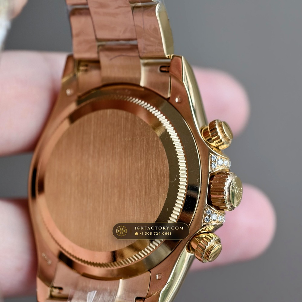 Rolex Cosmograph Daytona Rainbow 36 Graduated Sapphires & Pave Dial 18K Yellow Gold Ref. 126598RBOW — XRF Certified Edition — Studio Gallery Plate VII in 18K Yellow Gold Au750 (216.5g Verified Mass, Rolex Manufacture Cal. 4131 - 72h Power Reserve)