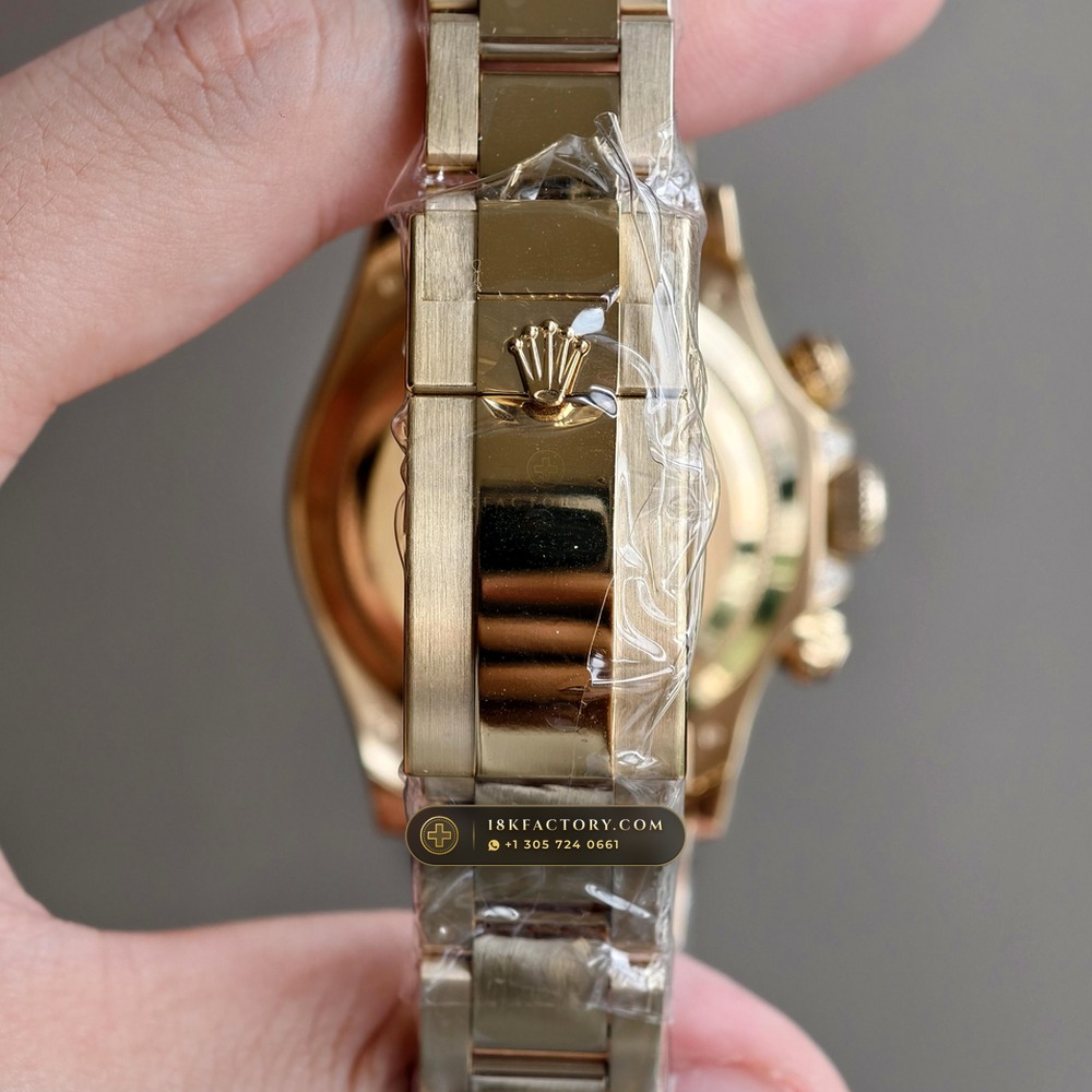 Rolex Cosmograph Daytona Rainbow 36 Graduated Sapphires & Pave Dial 18K Yellow Gold Ref. 126598RBOW — XRF Certified Edition — Studio Gallery Plate VIII in 18K Yellow Gold Au750 (216.5g Verified Mass, Rolex Manufacture Cal. 4131 - 72h Power Reserve)